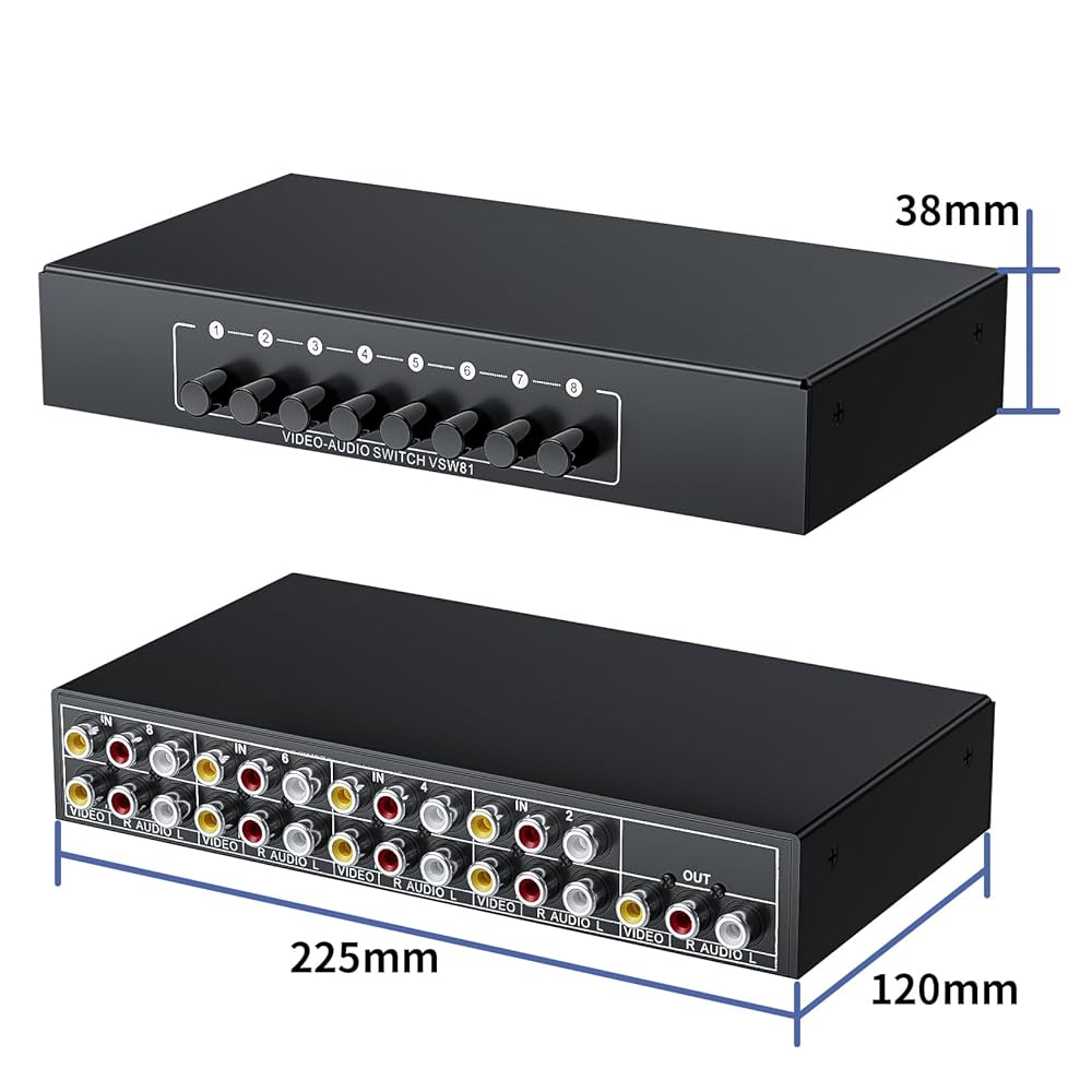 Amazon.com: BolAAzuL RCA Switch 8 in 1 Out Composite Video L